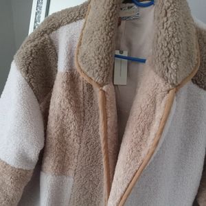 Long Anthropologie colorblock coat